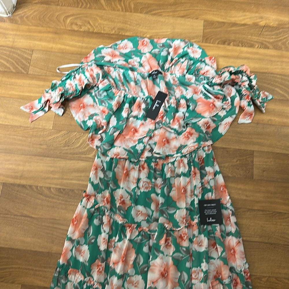 Lulus Chic Floral Ruffle Maxi Dress - NWT - XL - Picture 3 of 4